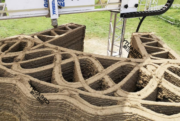 3D打印机建造栖息地的大型框架图