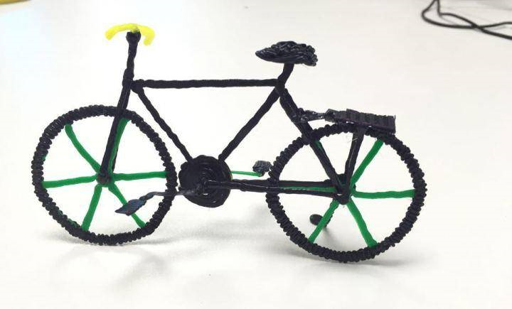 3D打印笔绘制作品_自行车