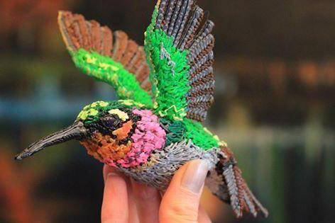 3D打印笔绘制_彩色杜鹃